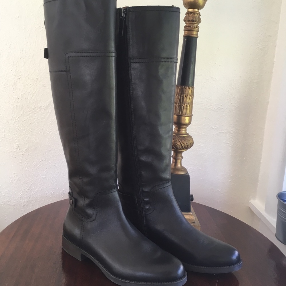 NEW Franco Sarto black leather riding boots